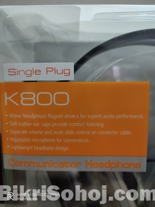 Edifier K800 single plug communicator headphone.